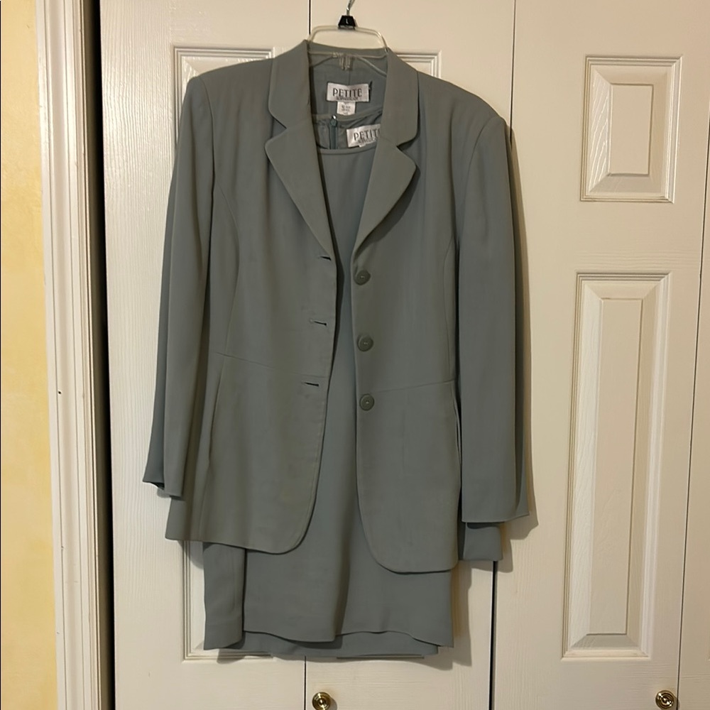 Petite Sophisticate Gray Dress Suit